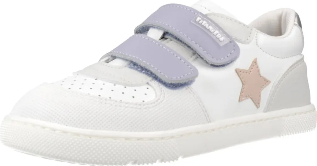 Titanitos L540 Jordi Violet : Baskets en Cuir Lavable pour Fille