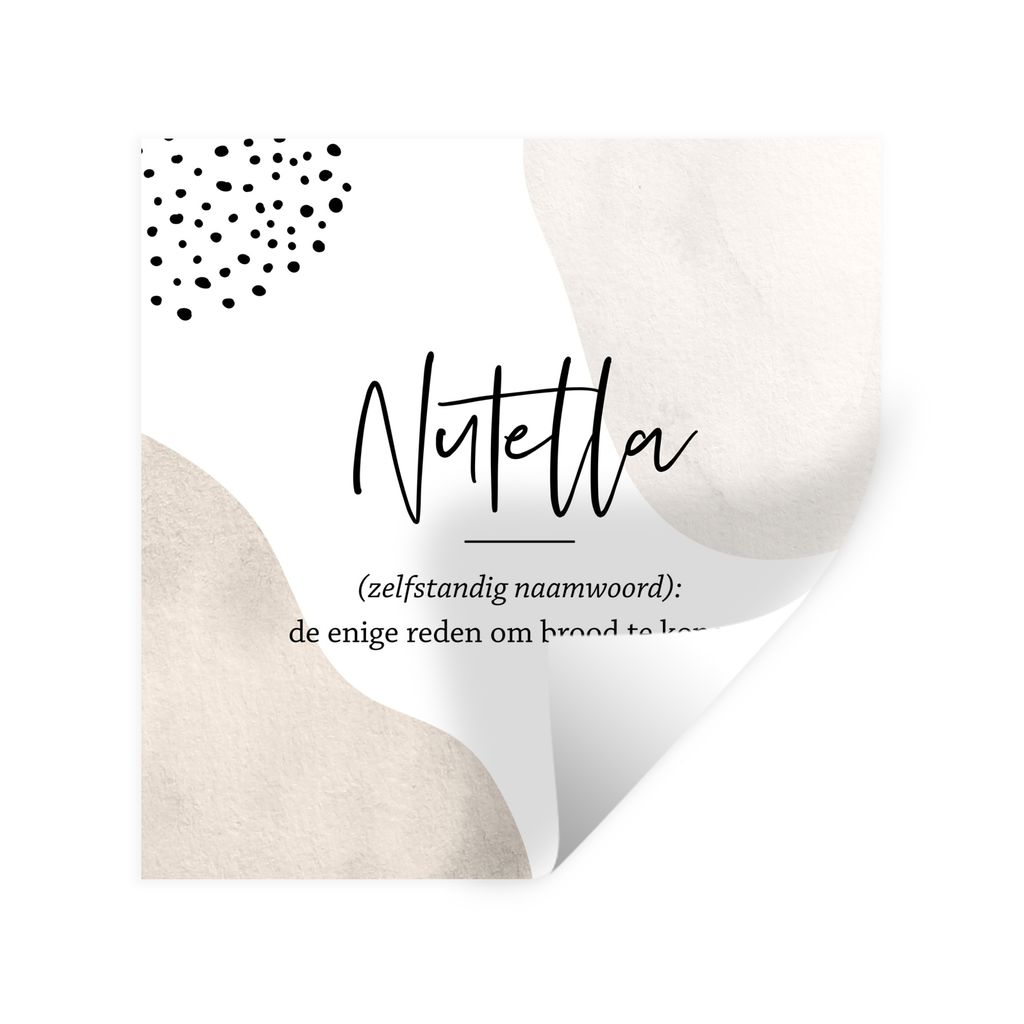 MuchoWow Wandtattoo Wandsticker Wandaufkleber Nutella - Sprichwörter - Zitate - Nutella Definition - Wörterbuch 50x50 cm Selbstklebend und Repo...