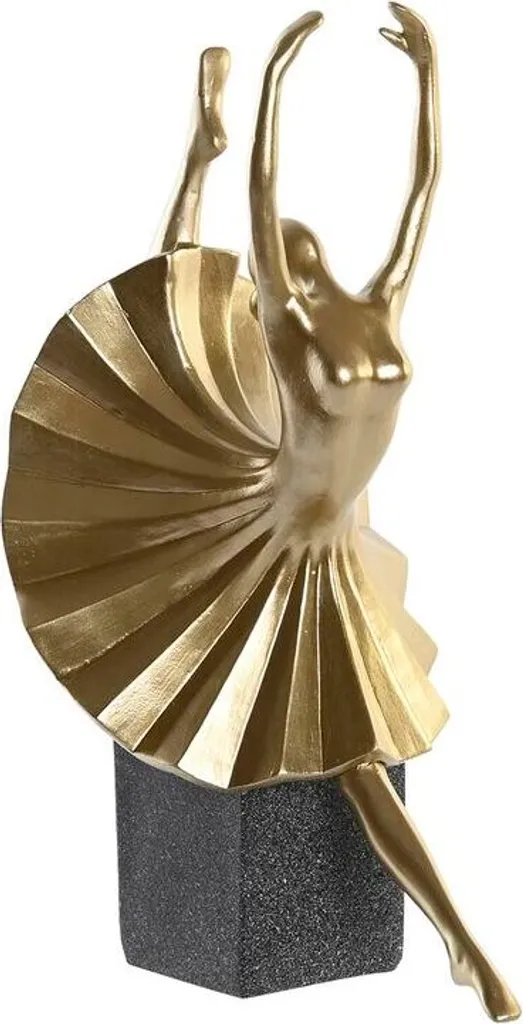 Décoration de Salon Moderne : Statue Danseuse de Ballet 33cm Noir/Or