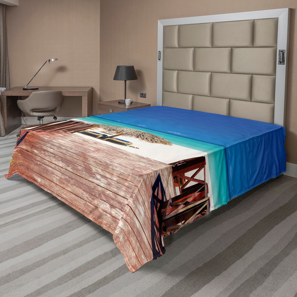 ABAKUHAUS Strand Bettlaken, Gehweg Zum Sandigen Strand Erholungsort Kuba Sommer Tagesheißen n Ozean Voran, weiches bequemes oberes Bettlaken für ...