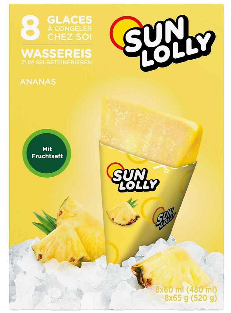 Sun Lolly ananasowy lód wodny 8x60ml opakowanie samomrożące Zdjęcie produktu 