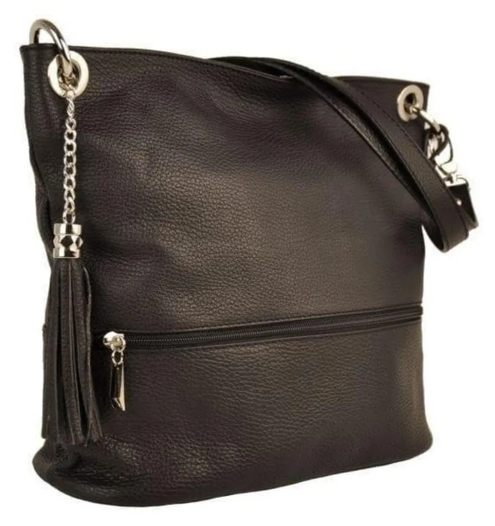 Sac en cuir souple italien Barberini's 163155540 avec finitions dorées
