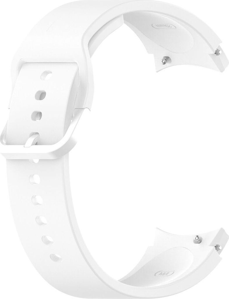Sportliches Ersatzarmband für Samsung Galaxy Watch 4 & 5 - 20mm Flauschband Uhrenarmband Silikon, Farbe:Weiß, Länge:Large