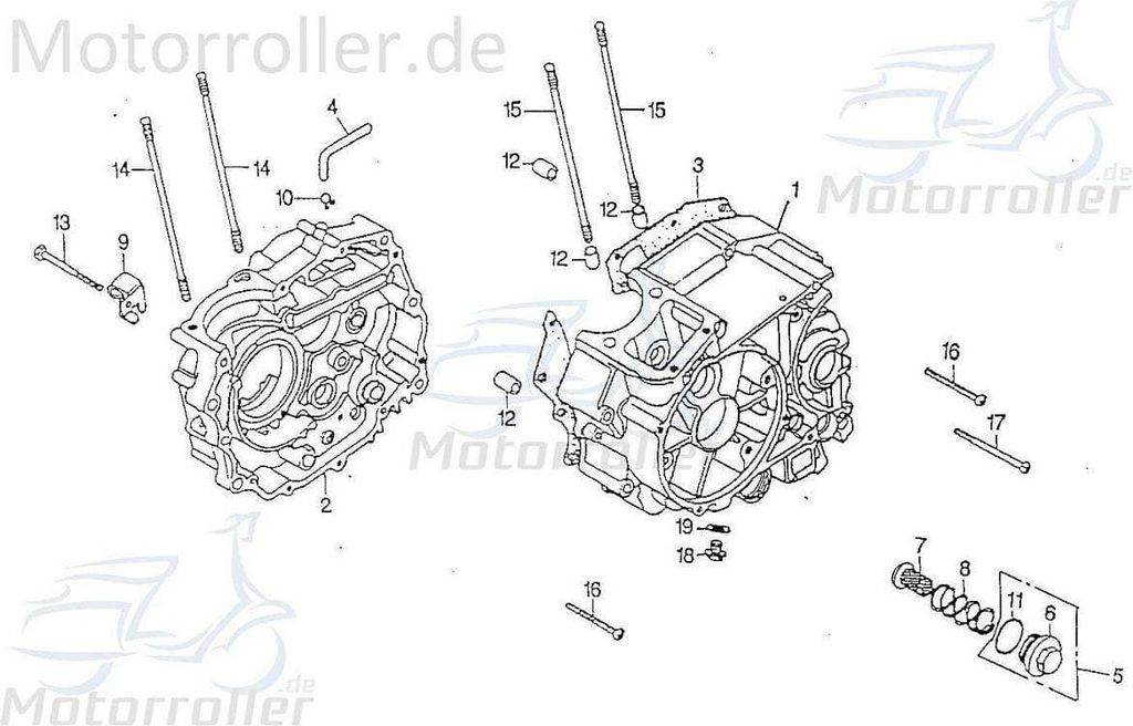SMC Klemmschelle Chopper 125 Clip Halter Roller 125ccm 4Takt Motorroller.de Halteclip Klemme Scooter REX Cruiser 125 Ersatzteil Service Inpektion
