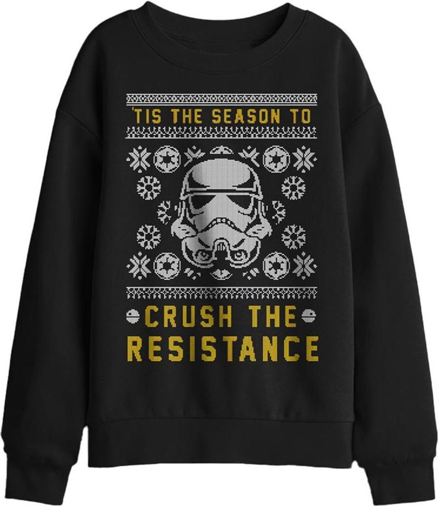 Star Wars - "Crush The Resistance This Christmas" Sweatshirt für Kinder TV29910 (128) (Schwarz)