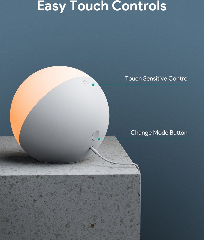 Aukey LT-T16 6W LED lampa na nočný stolík s dotykovým Obrázok produktu 6