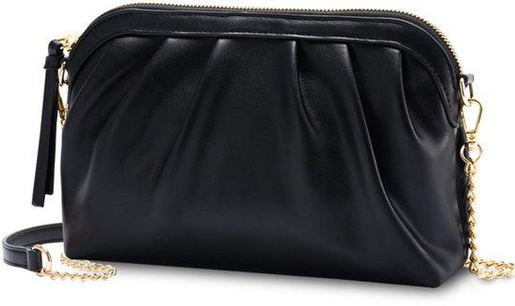 Elegante Leren Clutch Crossbody für Hochzeit, Freizeit, Party, Schwarz
