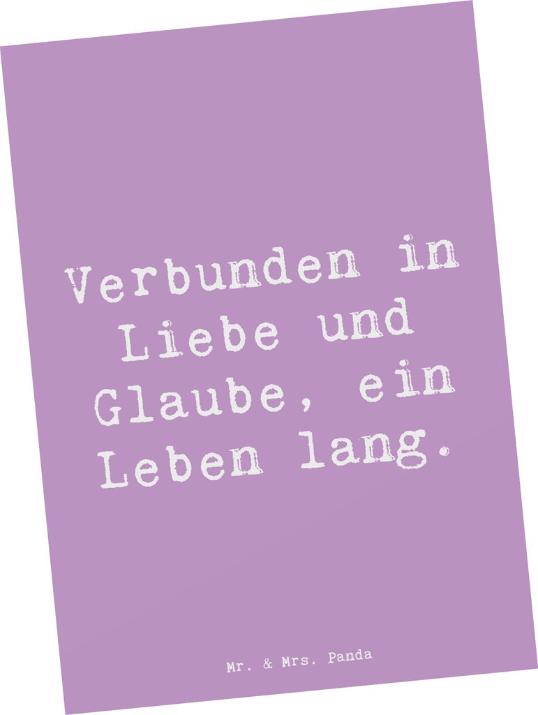 Mr. & Mrs. Panda Grußkarte Spruch Kirchliche Trauung Liebe Glaube - Lavendeltraum - Geschenk, Postkarte, und, Ansichtskarte, kirchliches Ambiente,...