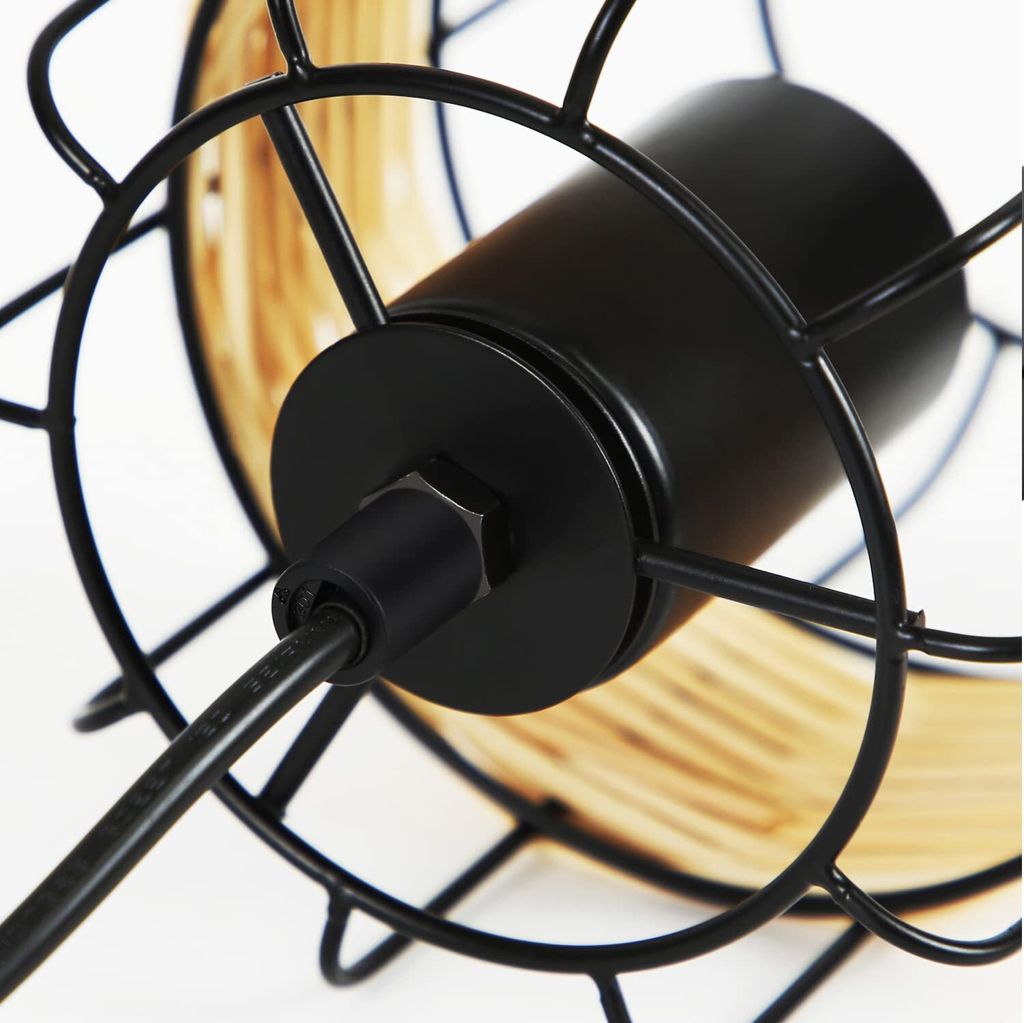 ZMH Pendelleuchte Vintage E27 Hängelampe Rattan Retro Produktbild 6