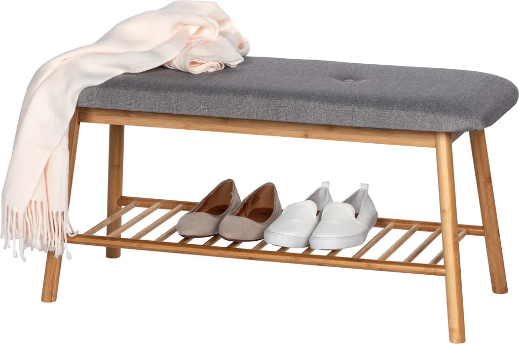 WENKO Bahari Banc de Siège avec Coussin en Bambou pour Chaussures - 11