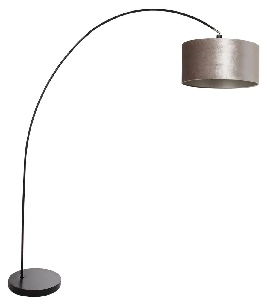 Éclairage Salon Lampe Solva Arqué Noir pour Lecture et Ambiance