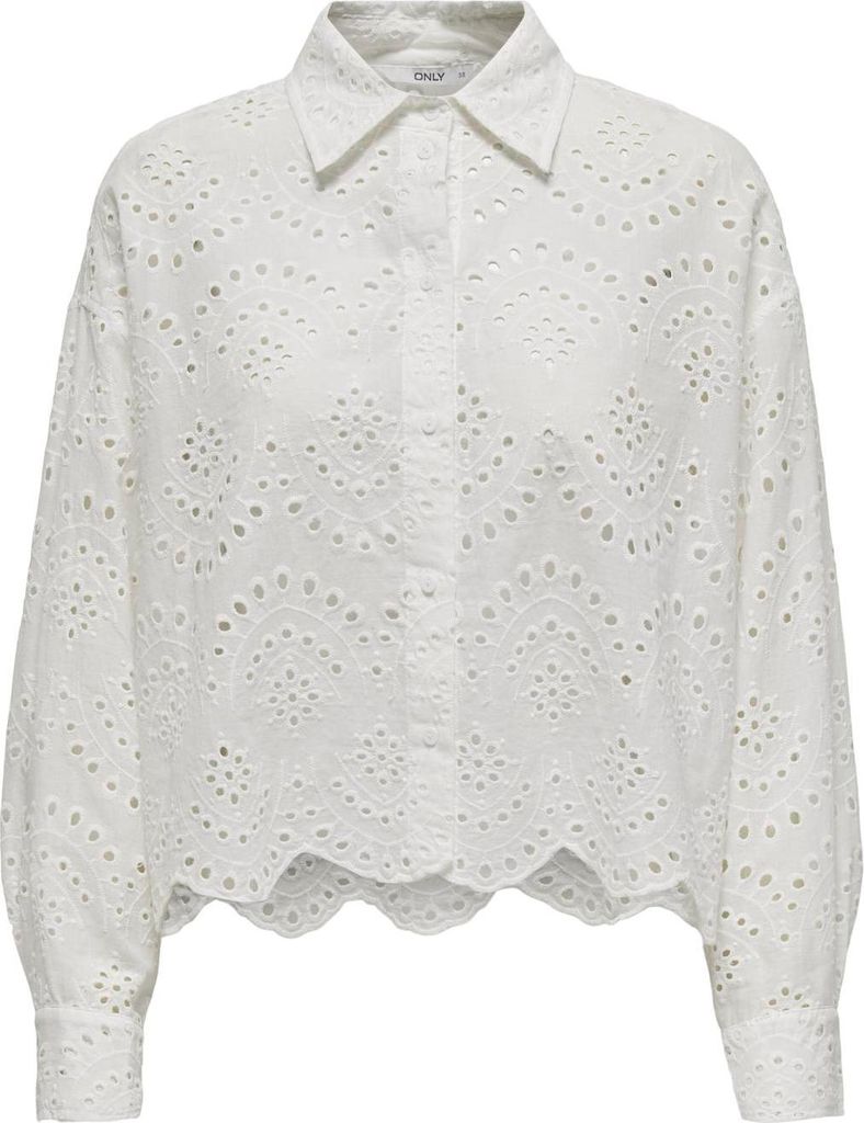 ONLY Bluse lockeres Muschelsaum Hemd Größe: L