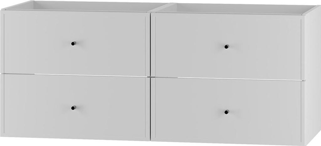 Badezimmer Waschbeckenunterschrank mit 120 cm Breite in weiß mit Softclose-Funktion, 4 Schubladen - MURANO-140