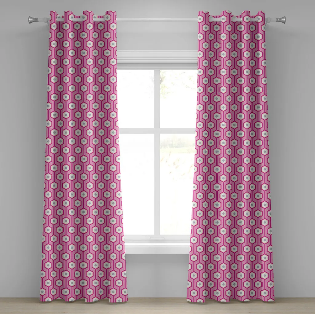 Rideaux décoratifs à 2 panneaux rose et bleu ciel pour grand salon moderne