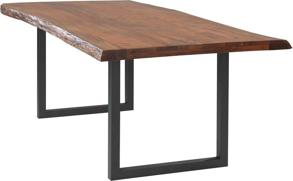 Esstisch - Akazie massiv lackiert - Metallgestell - 160 x 90 cm