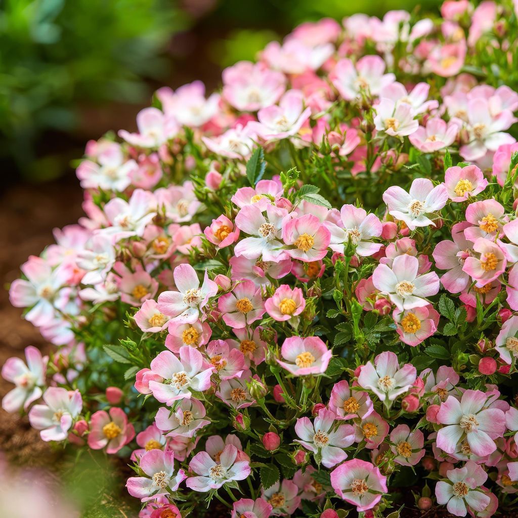 Rose Rosa Cutie Pie winterhart rosa 20-25cm 12cm für Garten Balkon Terrasse Beet