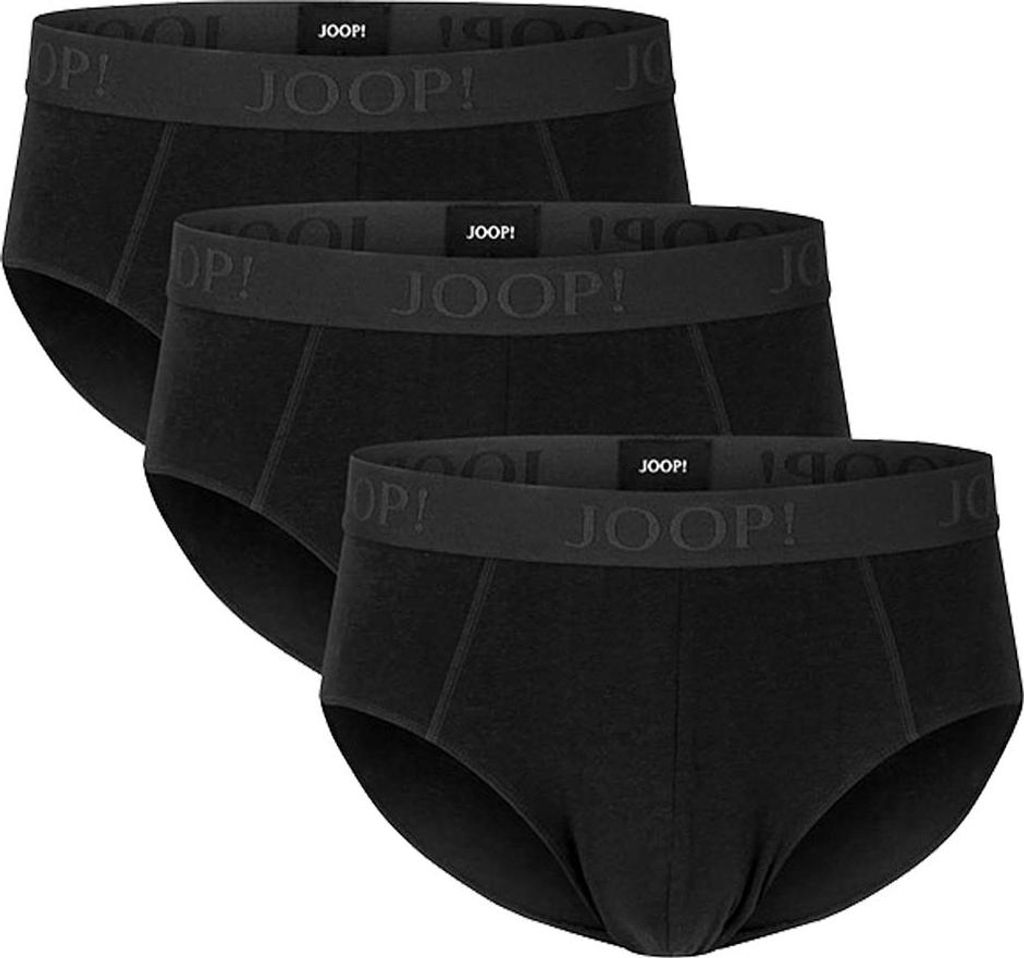 JOOP! 3er Pack Mini Slips Co/EL Everyday 3 x Schwarz/Black S