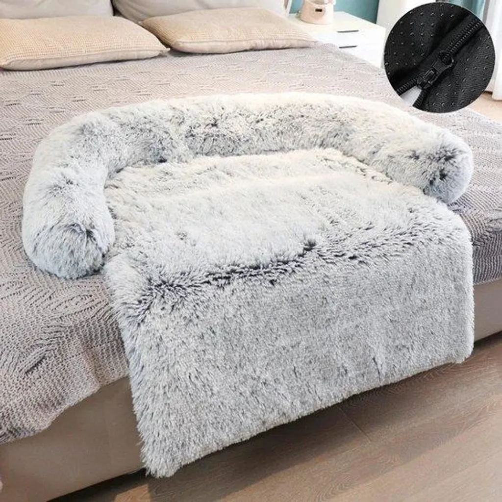 Couchage chien antidérapant 105 cm en coton PP-Katun blanc lavable