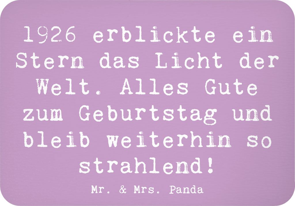Mr. & Mrs. Panda magnet Spruch 1926 Geburtstag Stern - Lavendeltraum - Geschenk, Kühlschrankmagnet, whiteboardmagnet, Pinnwandmagnet, Erinnerungen...
