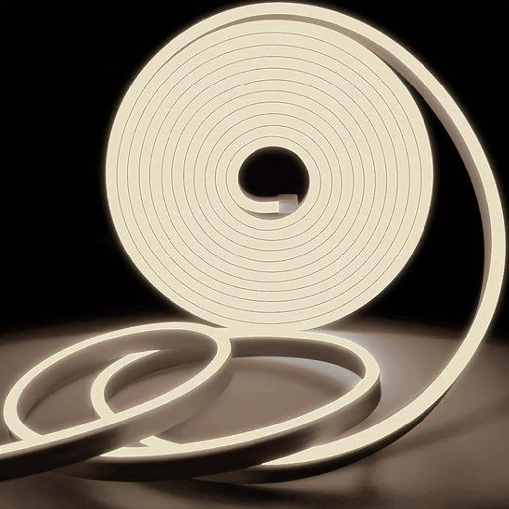 Ruban LED néon blanc neutre 4000K de 2m avec variateur et prise IP65