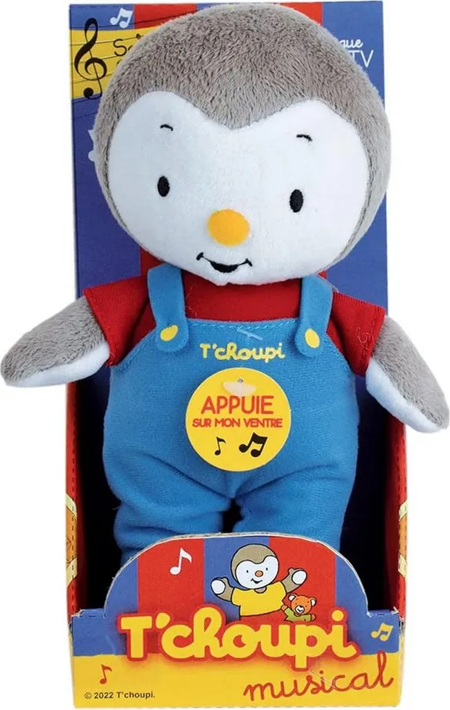 Peluche T'choupi Musicale Jemini 20 cm - Calme les Pleurs de Bébé