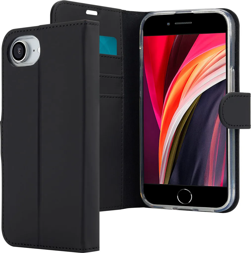 Accezz Wallet Custodia a libro in TPU per iPhone 16e - Nero