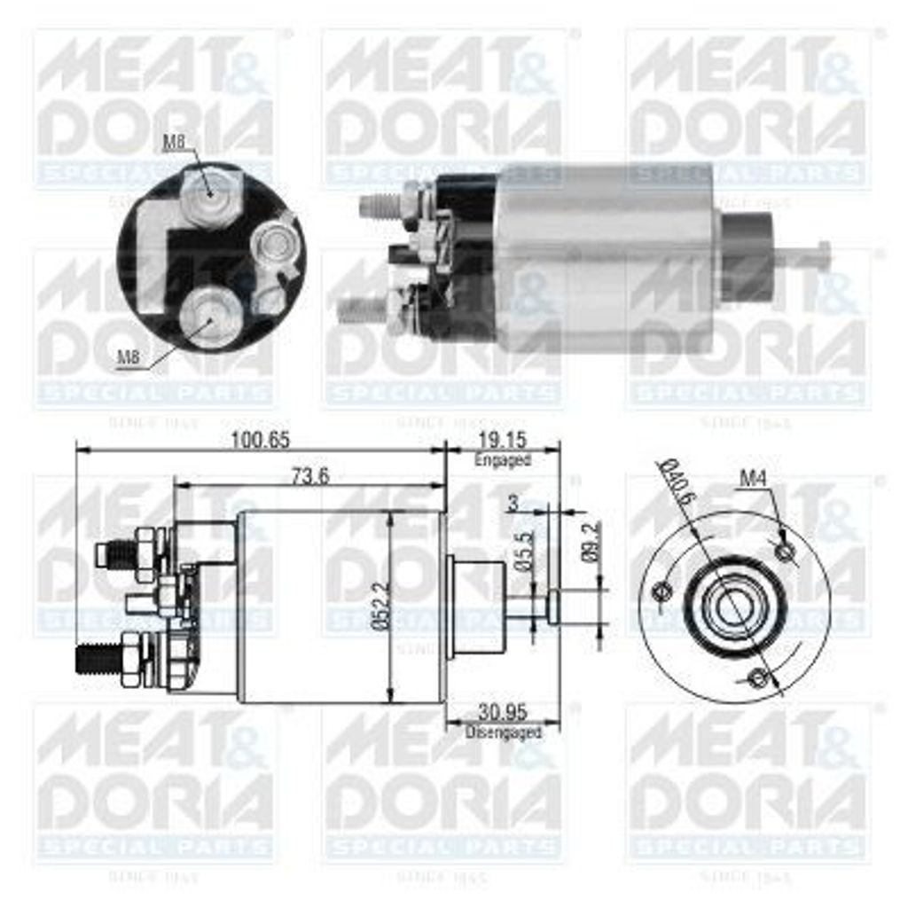 MEAT & DORIA 46307 Magnetschalter für Starter/Anlasser für OPEL ZAFIRA B (A05) Corsa C Schrägheck (X01) Meriva A (X03) Astra H Caravan (A04)