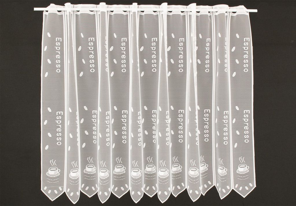 Gardinen Kranzusch Scheibengardine Espresso 90x305,5 cm H/B weiß Bistrogardine Vorhang Küche 1er Pack