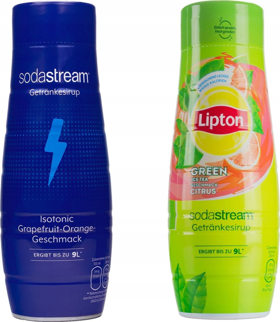 Sodastream Sirup Set 2x440ml Isotonisch Grapefruit Lipton Grüner Tee