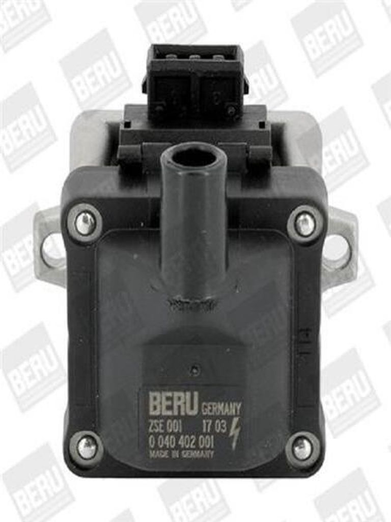 A close-up studio shot of an automotive ignition coil.