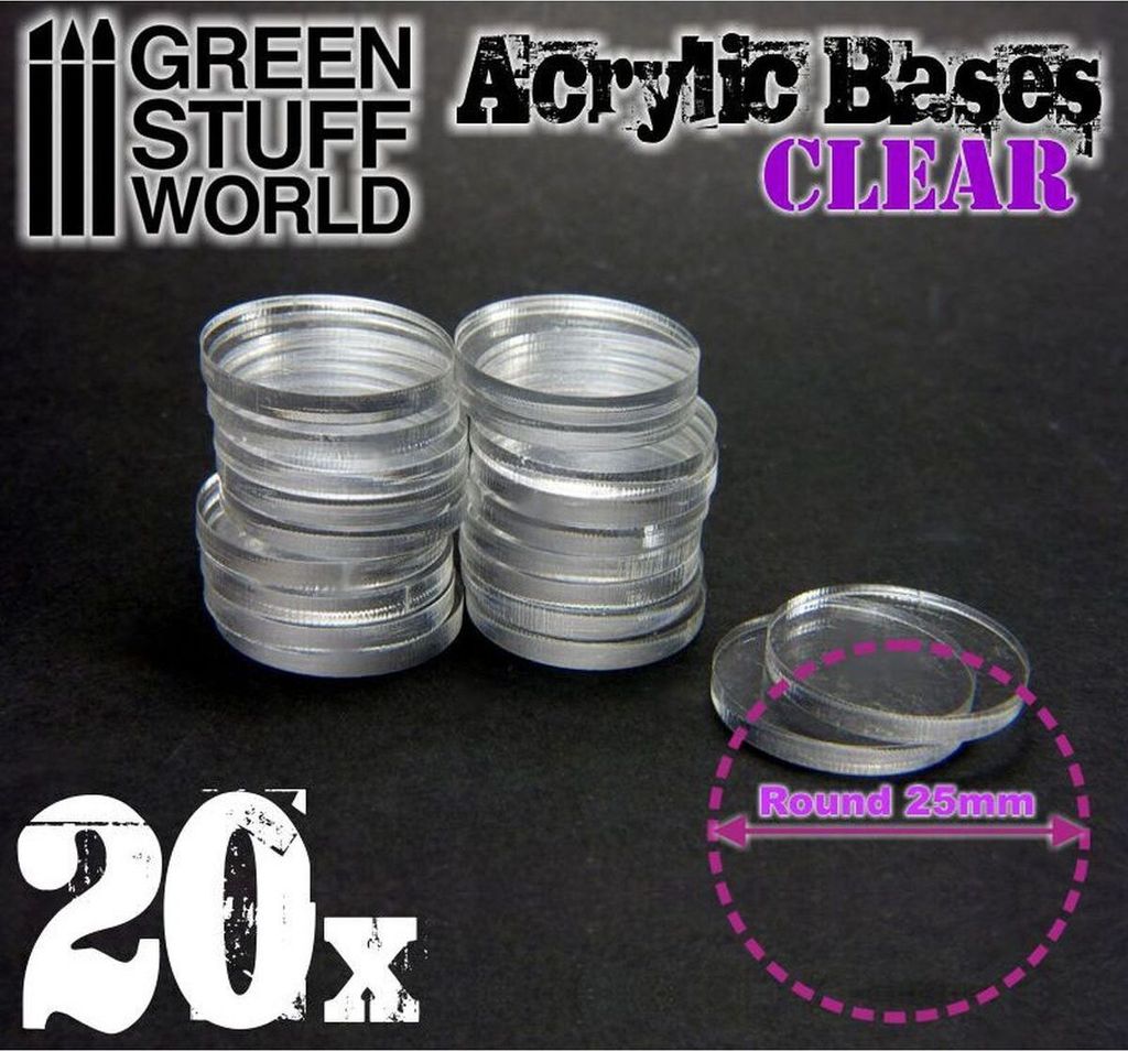 Acrylic Bases - Round 25 mm CLEAR