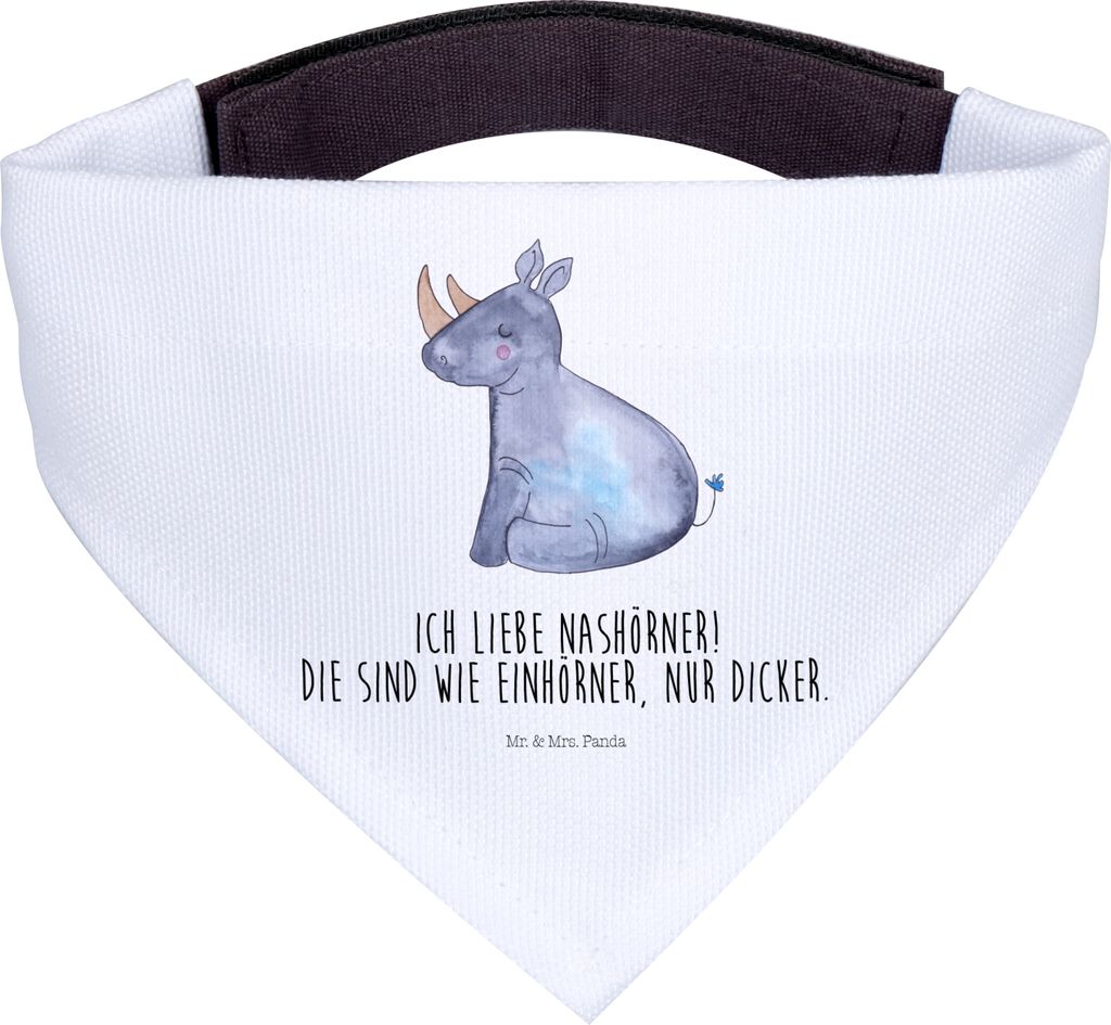Mr. & Mrs. Panda Dreieckstuch Einhorn Nashorn - Weiß - Geschenk, Zoo, Bandana, Halstuch Für Hunde, Lustig, Regenbogen, Hunde-Bandana, Nashörner,...