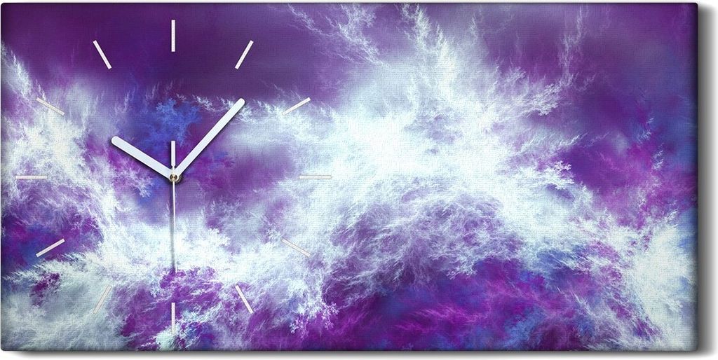 Küchenuhr Bürouhr Leinwand Uhr 60x30 Abstrakte violette Produktbild 