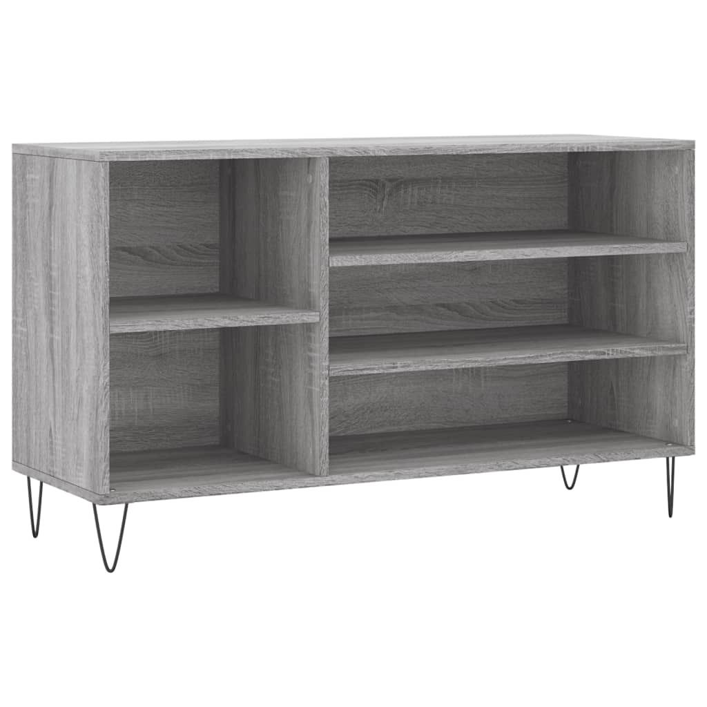 vidaXL Schuhregal Grau Sonoma 102x36x60 cm Holzwerkstoff