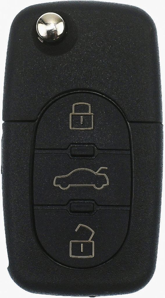 Auto Schlüssel Funk Fernbedienung 1x Gehäuse 3 runde Tasten + 1x Rohling kompatibel mit VW SEAT Skoda bis 2002
