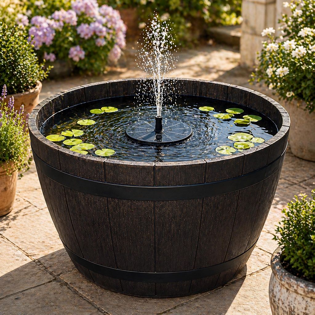 Solar LED Brunnen Set inkl. Akku - 51 cm Schale in Produktbild 