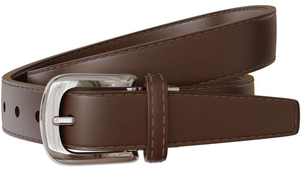 Damen Spalt Leder Gürtel 30mm Sommer Farben Silberne Schließe 30696 Braun 115