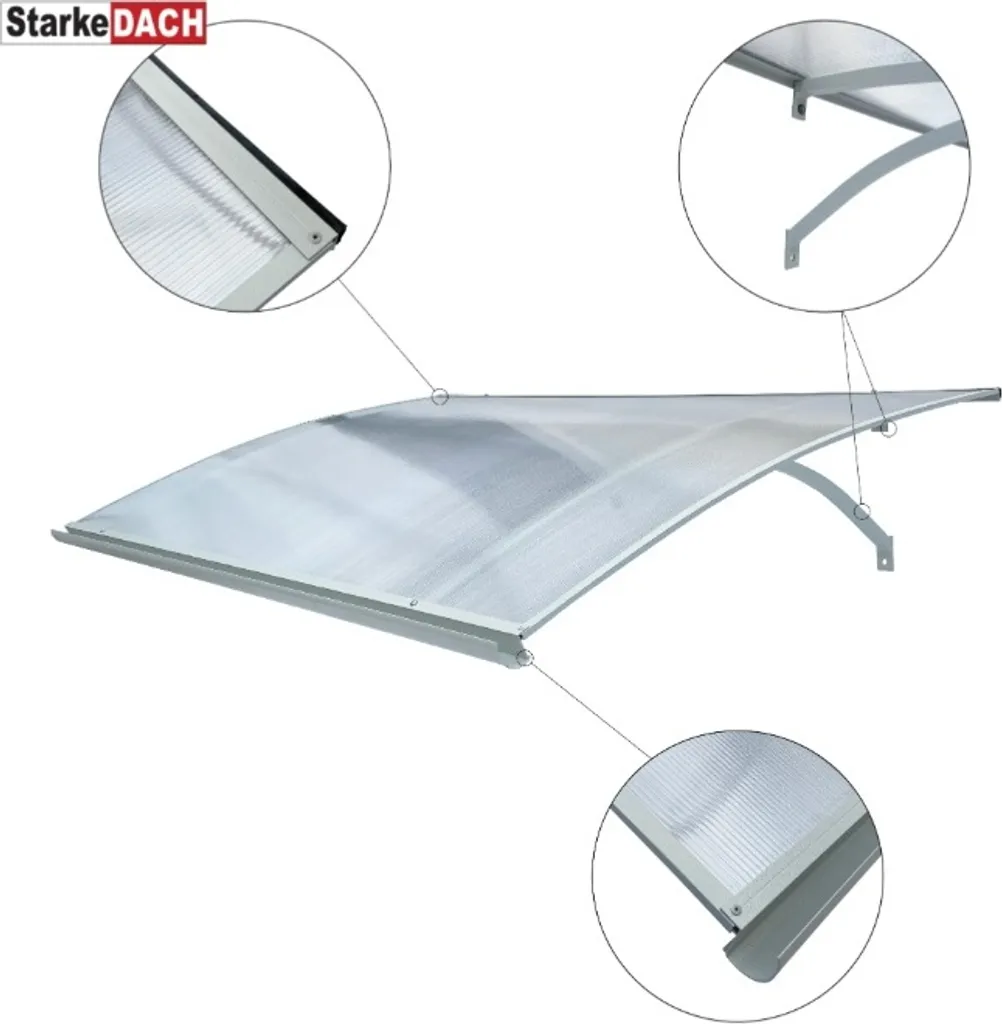Pensilina Starkedach L-160 Alluminio 160x100 - Protezione Ingresso