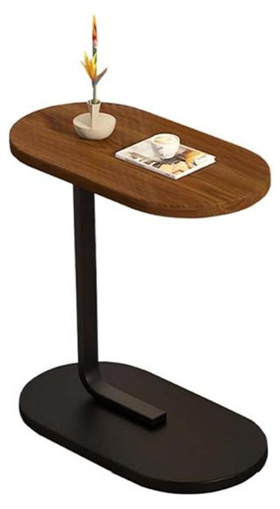 Beistelltisch 2 Stück (1 + 1), aus Holz und Metall für die Couch