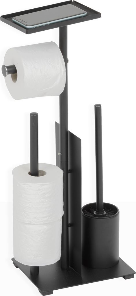 Dérouleur « glass » avec réserve et brosse, noir, 19,5 x 18 Image du produit 