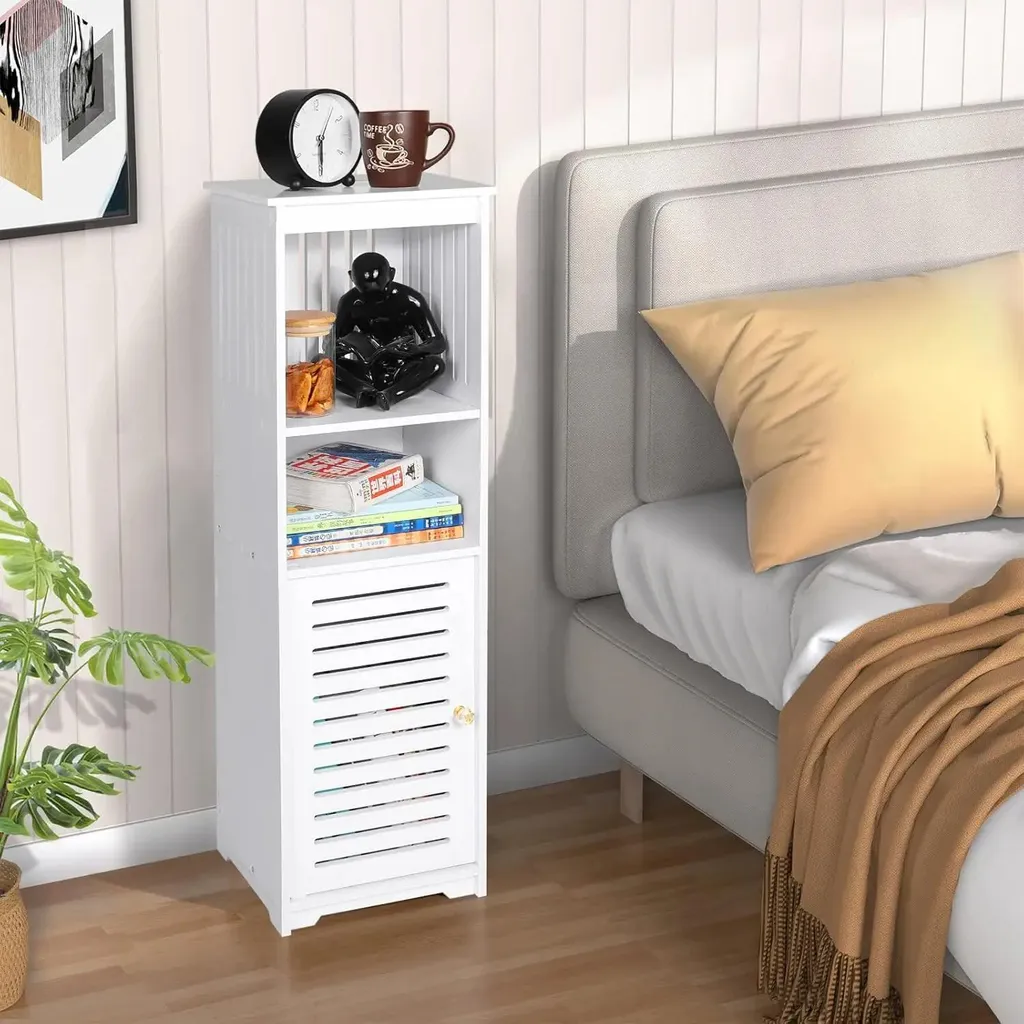 Meuble WC plastique imperméable blanc 80cm de haut avec porte papier - 5