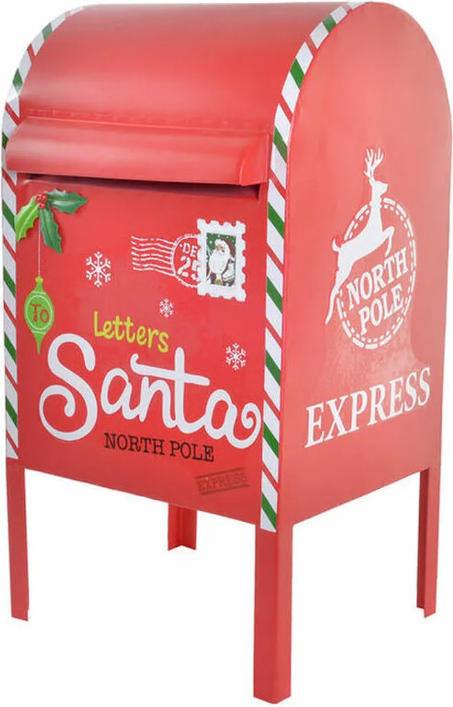 Boîte aux lettres extérieure pour courrier et journaux blanc et rouge