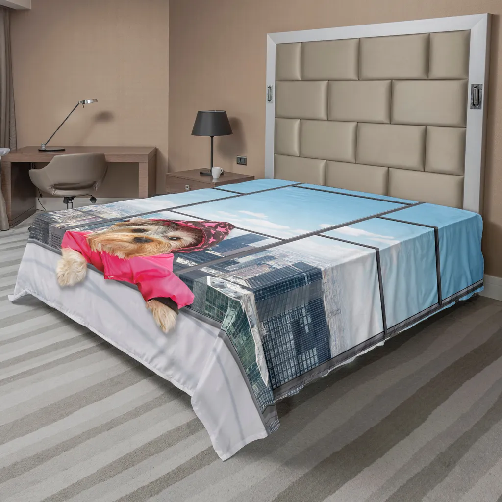 Drap de dessus doux 244x205 cm ciel et rose pour literie décorative