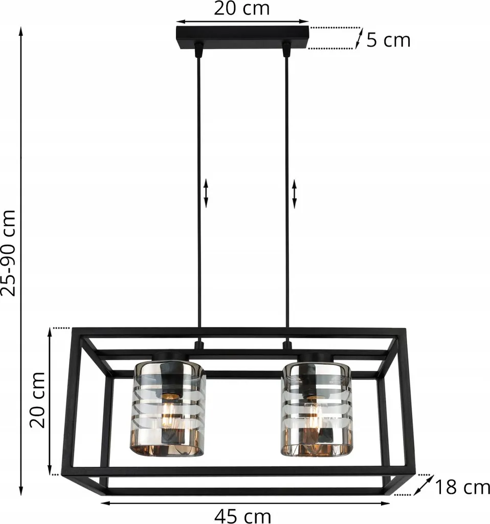 Plafonnier salon Helix Cage à 2 lumières, luminaire design pour chambre