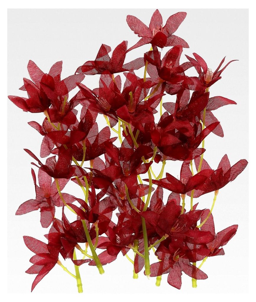 Künstliche Orchidee, 17,8 cm, 12 Stück, schwimmende Kerzen, Zylindervase, Füllstoffe für Zuhause, Hochzeitsdekoration, Burgunderrot