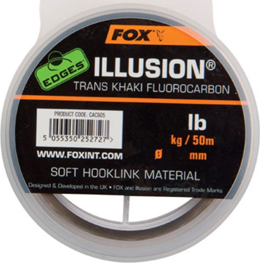 Fox Edges Illusion Soft Hooklink 50m trans/khaki - Vorfachschnur, Durchmesser/Tragkraft:0.30mm / 12lb / 5.45kg Tragkraft
