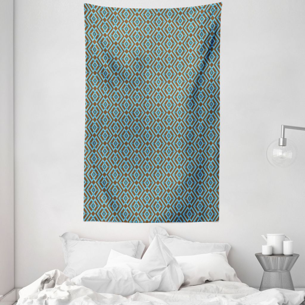 ABAKUHAUS Geometrisch Wandteppich und Tagesdecke, Nested-Quadrat-Muster aus Weiches Mikrofaser Stoff Waschbar ohne Verblassen Digitaldruck, 140 x 2...