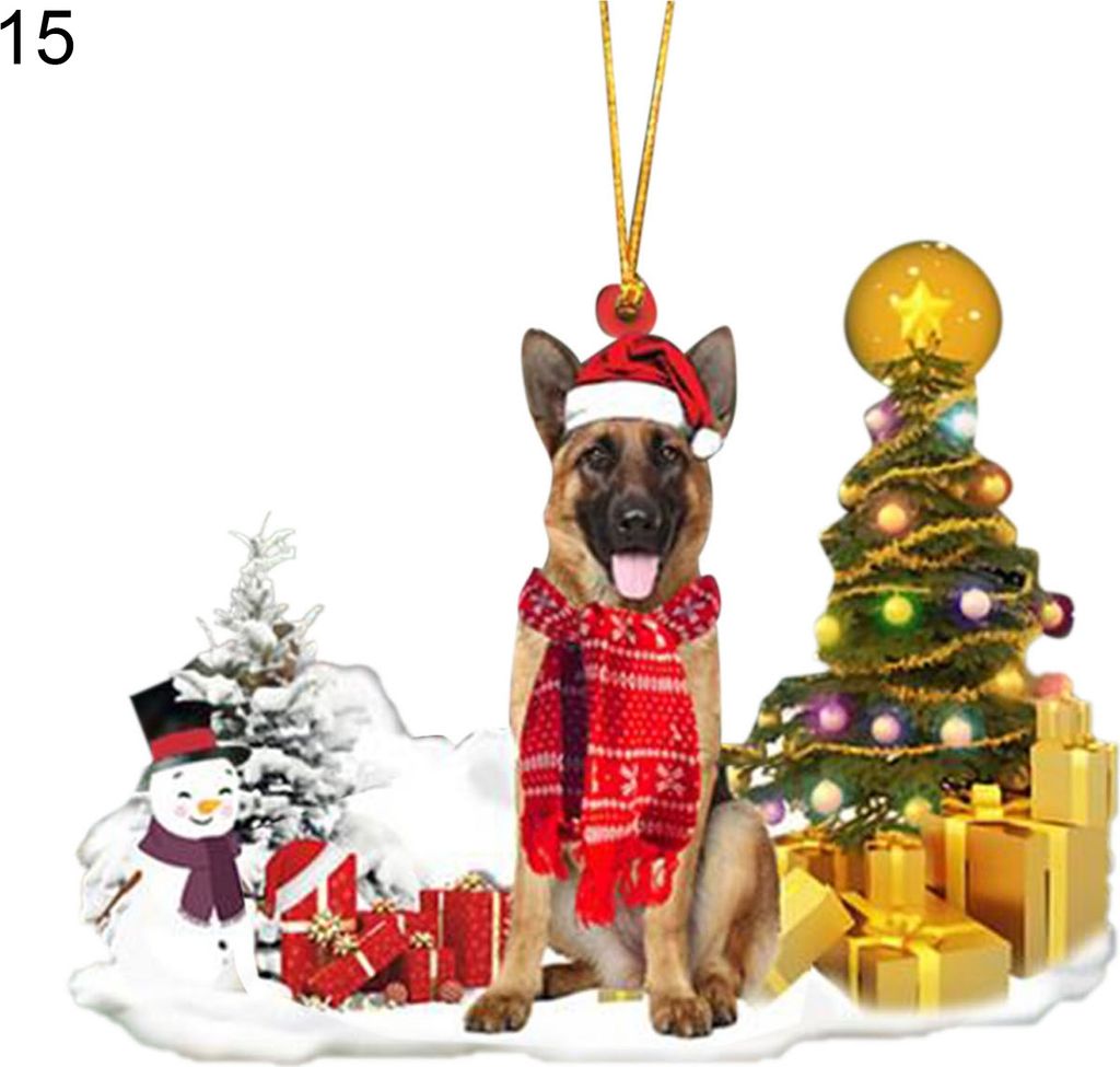 Weihnachtsanhänger Cartoon Hund Muster Bruchsicheres Holz Weihnachtsbaum Hängeschild Wohnkultur-15