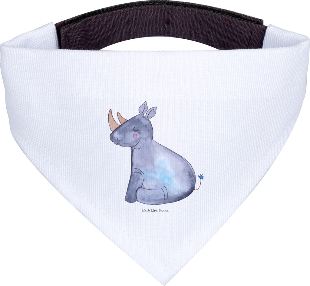 Mr. & Mrs. Panda Schal Hund Einhorn Nashorn - Weiß - Geschenk, Regenbogen, Tuch, Halstuch, Unicorn, Für Hunde, Nashörner, Hundeschal, Lustig, Hu...
