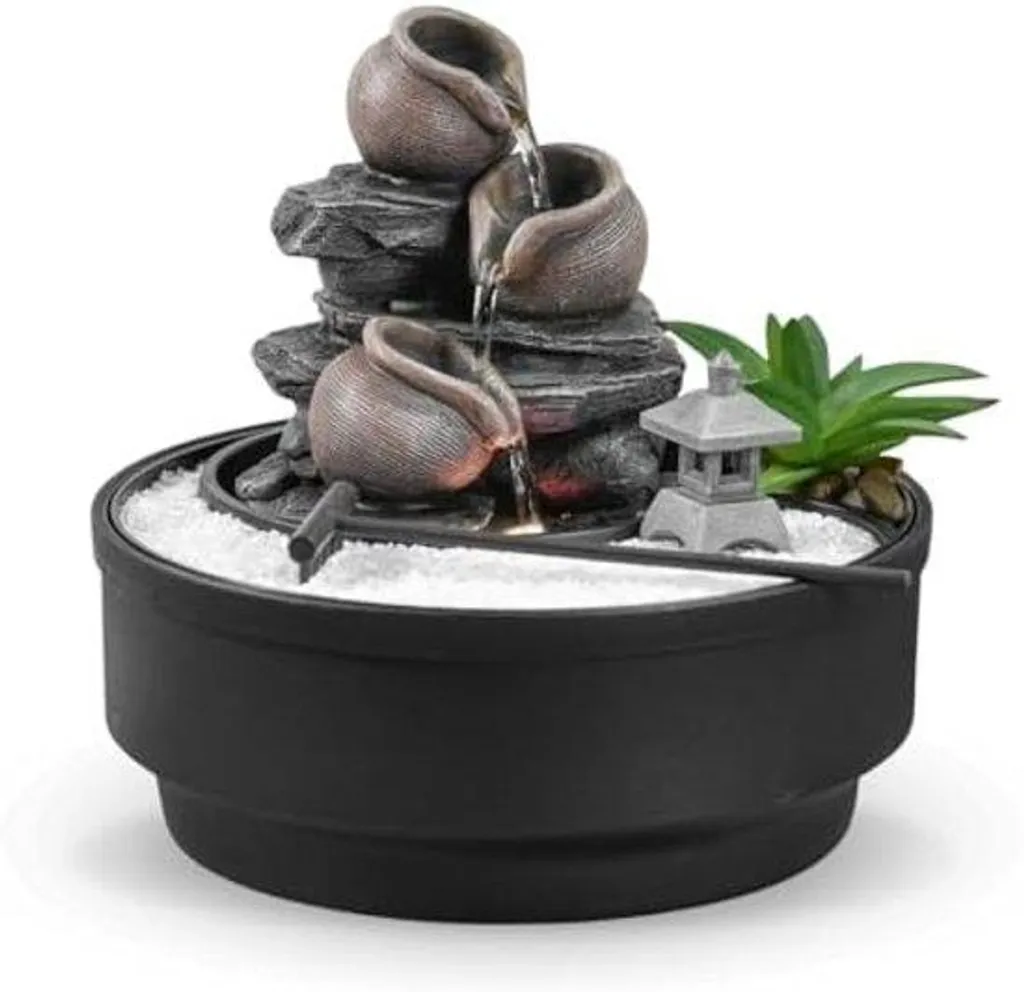 Fontaine de relaxation pour bureau avec LED et son d'eau naturel Zen